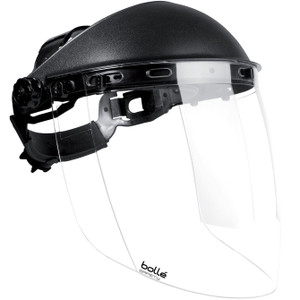 BOLLÉ SAFETY Sphere Face Shield Clear PC Lens- Complete Face Shield - With Head Gear & Visor - 1652501