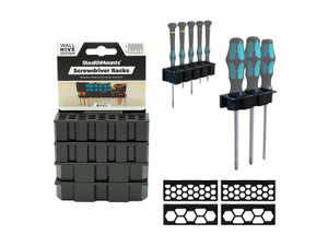 Stealthmounts Wall Hive Screwdriver Holder 4 Pack - WH-BLK-SD-4