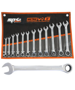 SP Tools Metric Geardrive Spanner Set 8-19 MM 12 Piece - SP10232