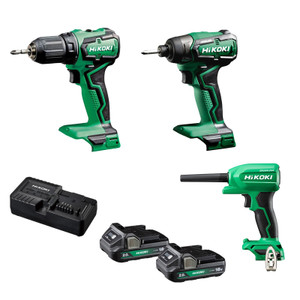 Hikoki 18V Brushless 2-Piece Combo Pack +Bonus Air Duster - KC18DDPMZ2