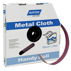 Order In - Norton 100Grit Metal Cloth Sanding Roll 50 MM x 50 M - 66623320805