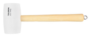Toleron 32Oz/900g White Rubber Mallet Wooden Handle - TL90835