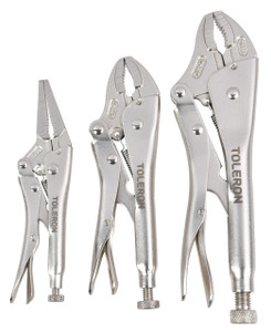 Toleron Locking Pliers 165mm,180mm & 225mm 3pc Set - TL91515