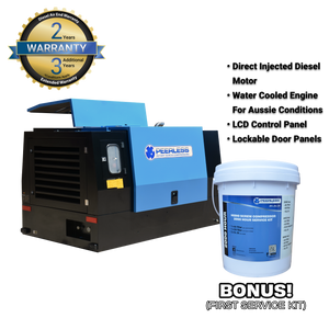 Order In - Peerless  P250D Diesel Base Mount Rotary Screw Air Compressor - P250D