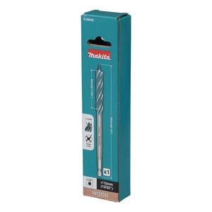Order In - Makita Impact 4-Cut Wood Auger Bit 1/4 Hex 12 MM x 165 MM - E-26646