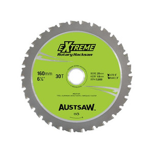 Order In - Austsaw Rotary Hacksaw Blade 160 MM 6 1/4" Bore 20 MM 30 Teeth - RHS1602030