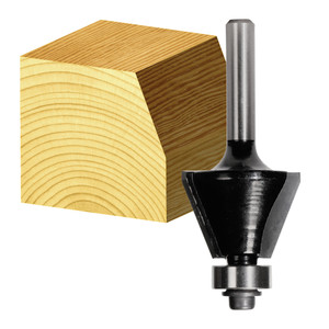 Order In - Carbitool Router Bit TCT 22.5-Degree Chamfer W Bearing 1/4" - T8122B