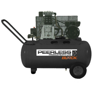 Special Order - Peerless BLACK 280 L/M Belt Drive Air Compressor with Mini Regulator - 50 Litre Tank - PB17000