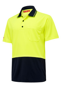 Order In - Hard Yakka Core Polo Shirt 2 Tone Yellow/Navy Y1960