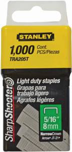 Order In - Stanley Wide Crown Staples - Light Duty - Steel - Galvanized - Chisel Point - 24 G - 6 mm - 29/64" - TRA204T - SharpShooter® - Pack of 1000