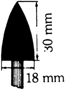 Order In - Norton 66253183096 38A60 A12 Mounted Point - 18 X 30 X 6mm - 60 Grit