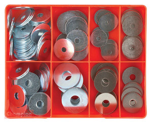 Order In - Champion Fasteners Panel Washer Kit - 143 Piece - Steel/Stainless Steel - Zinc Plated - 3/16 to 1/2" - CA1730 - Champion