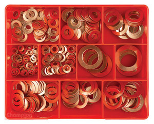 Order In - Champion Fasteners Washer Kit - 260 Piece - Copper - 5 to 24 mm - CA1660 - Champion