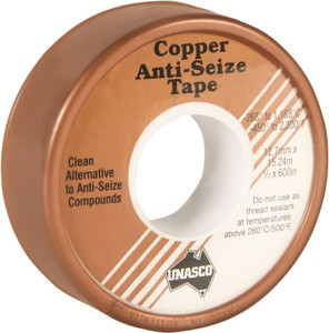 Order In - Unasco Tape - Anti-Seize - PTFE - Copper - 19mm x 15m - T4HCA01