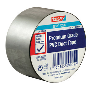 Order In - Tesa - 4258 - Duct Tape - PVC - Silver - 150um - 48mm x 30m