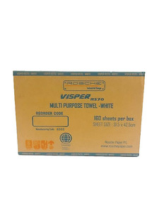 Order In -ROSCHE - Visper RS 70 Towel - Multi-Purpose - White - 31.5 x 42.5cm x 160-Sheets - Carton of 1 Box