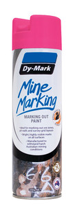 Order In - DY-MARK - Vertical Marking Out Paint - Mine Marking - Aerosol Can - Fluorescent Pink - 350g