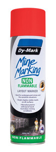 Order In - DY-MARK - Horizontal Non-Flammable Layout Marker - Aerosol Can - Mine Marking - Fluorescent Red - 400g
