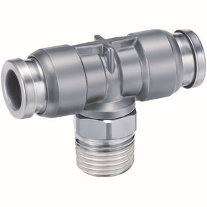 Order In - SMC - Metal Fitting - Male Branch Tee - 8mm x 1/4" - KQB2T08-02S