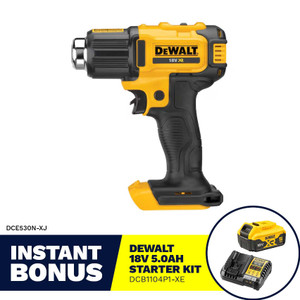Dewalt XR Heat Gun 18V DCE530N-XJ Skin Only - DCE530N-XJ Dewalt XR Heat Gun 18V DCE530N-XJ Skin Only - DCE530N-XJ