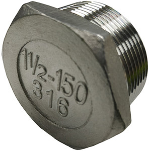 Order In - Plug Hex - 316 Stainless Steel - Scrwed - BSP - 1 1/2inch - SS16XP040