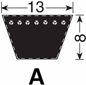 Order In - Continental Vee Belt - A Section - Wrapped Classical - Rubber - ISO 4184 - 1330 x 13 x 8mm - A51 / MET A1330 - 10264184