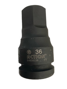 Order In - ACTION - Socket In-Hex Impact - 1" - Square Drive Metric - 36mm - 64856036