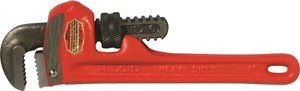 Order In - Straight Pipe Wrench - Heavy-Duty - 1-1/2" Jaw Capacity - 10" - Steel - 31010 - Ridgid