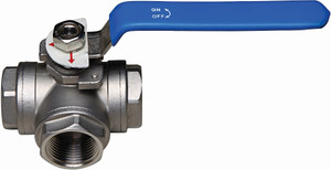 Order In - Valve Ball - Screw - T/Port - 316 Stainless Steel - 50mm - SS3WT050