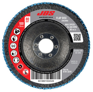 Order In - Zirconia Flap Disc - JBS - 100X16mm - 80 Grit - JBSFD10080Z