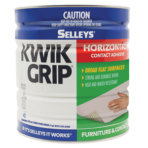 Order In - Selleys 100089 Kwik Grip Horizontal Contact Adhesive - Heat & Water Resistant - Tan - Can - 4 Litre