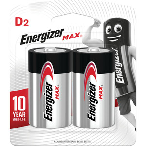 Order In - Energizer E95BP2T - Max Alkaline Battery D - 1.5 V - 2 Pack