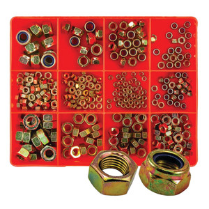 Order In - Champion Fasteners CA300 - Nylon Insert Self-Locking & Standard Hex Nut Kit - Steel - Zinc Plated - 3 to 10 mm - 320 Pieces
