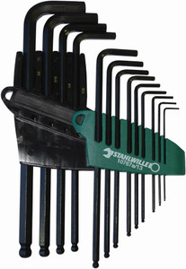 Order In - 13-Piece Hex Key Set - Ball Point - Imperial - 0.05 to 3/8" - 705404 - Stahlwille
