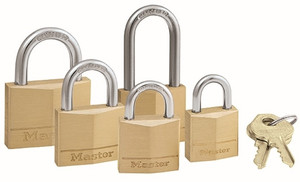 Order In - Master Lock - Padlock - Keyed - Brass - 30 mm x 5 mm x 65 mm - Master Diamond - 130DLJAU -