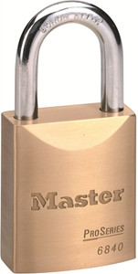 Order In - Master Lock - High Security Padlocks - Brass Case Stainless Steel Shank - Pro Series - 6840BLJK - 44 x 8 x 62mm -