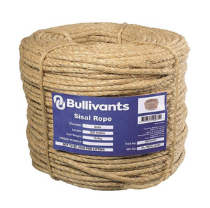Order In - Bullivants Sisal Rope - Natural Fibre Rope - Plastic Reel - Natural - 4mm x 300m