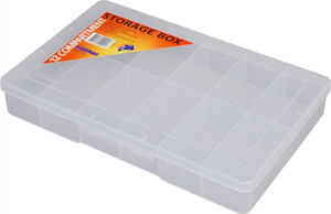Order In - Fischer - F1H-093 - Plastic Storage Box - 12 Compartment - Clear - 300x195x46mm