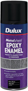 Order In - Dulux - Metalshield - Epoxy Enamel Paint - Aerosol - Gloss - Black - 300g