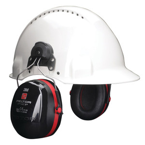 Order In - 3M Peltor Optime III H540P3GS/E 7100242351 Earmuffs - Double Casing - Cap Attach - Class 5 - 30dB - Black/Red