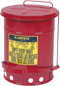 Order In - Oily Waste Can - Foot-Operated - 23 L - 9100 - Justrite - PBA Safety