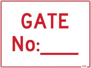 Order In - PROSAFE Construction Sign - Notice - Gate No: - Polypropylene - 600mm x 450mm