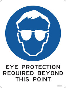 Order In - PROSAFE Construction Sign - Mandatory - Eye Protection Must Be Worn In This Area - Polypropylene - 600mm x 450mm