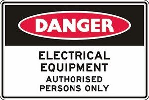 Order In - PROSAFE Danger Sign - Electrical Equipment Authorised Persons Only - Colorbond Steel - 300mm x 225mm