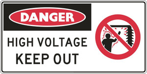 Order In - PROSAFE Danger Sign - High Voltage Keep Out - Aluminium - 350mm x 175mm