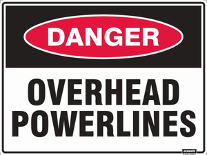 Order In - PROSAFE Danger Sign - Overhead Powerlines - Polypropylene - 600mm x 450mm