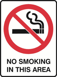 Order In - PROSAFE Prohibition Sign - No Smoking In This Area - Metal - 300mm x 450mm