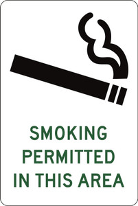 Order In - PROSAFE Notice Sign - Smoking Permitted In This Area - Colorbond Steel - 600mm x 450mm