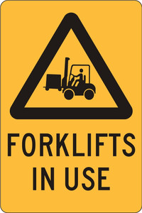 Order In - PROSAFE Warning Sign - Forklifts In Use - Metal - 300mm x 450mm