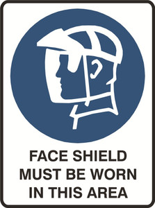 Order In - PROSAFE Mandatory Sign - Face Shield Must Be Worn In This Area - Metal - 450mm x 300mm